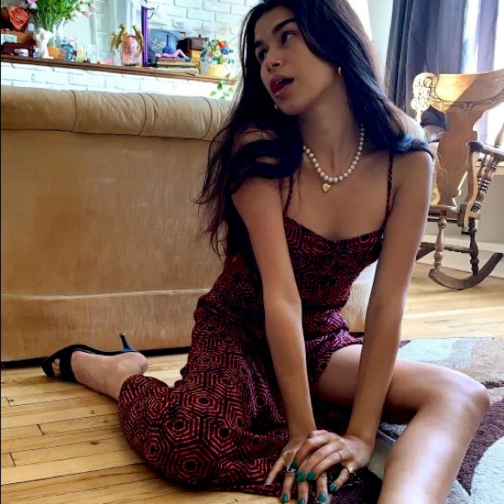 NWOT URBAN OUTFITTERS VERONICA RUCHED MIDI DRESS!